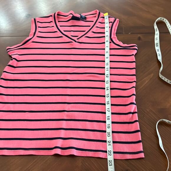 Mountain Lake Size M Pink & Black Striped Ribbed Sleeveless Knit Tank Top - Picture 7 of 7